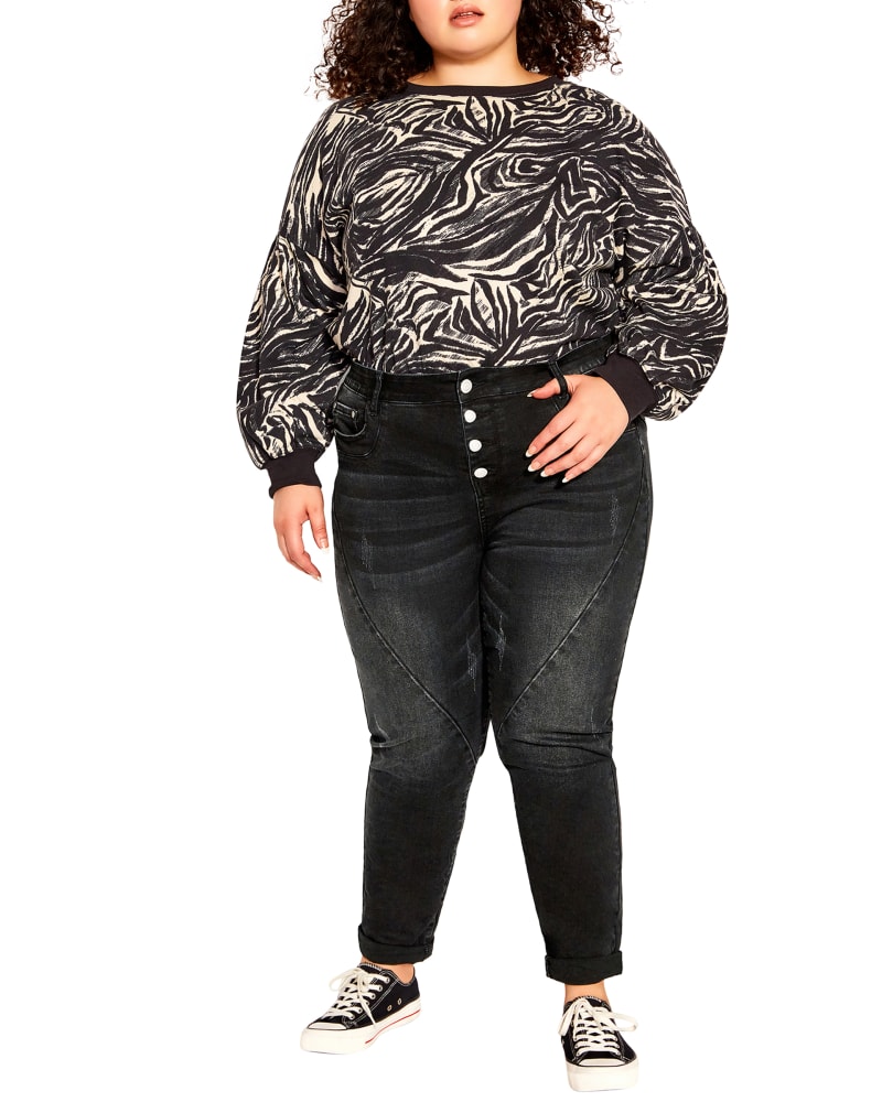 Plus size model wearing Suki Rollup Jean by Society+ | Dia&Co | dia_product_style_image_id:185440